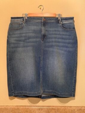 J. Jill Classic Denim Skirt - Women's Plus Size with Comfort Waist